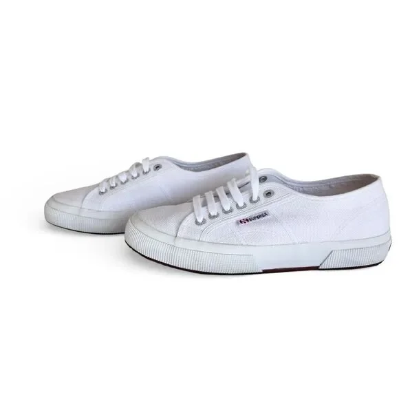 Superga Cotu Classic White Sneakers Women’s Size 8 Low Top Canvas Lace Up Shoes - Picture 9 of 11